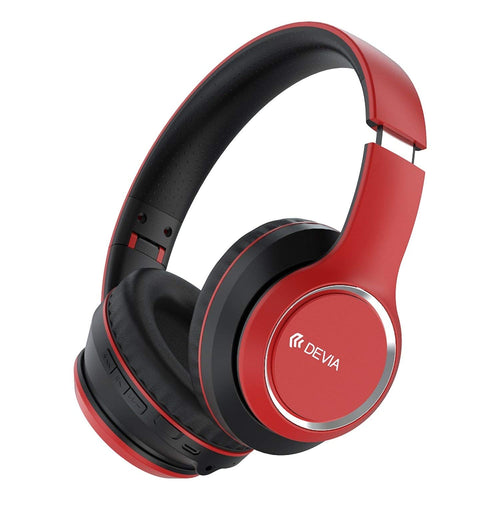 Căști wireless Devia Kintone EM039 roșu – vedere frontală
