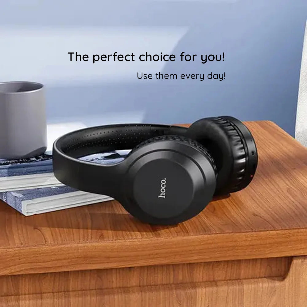 Căști wireless Hoco W37 cu ANC – 46h autonomie, Bluetooth 5.3, Negru