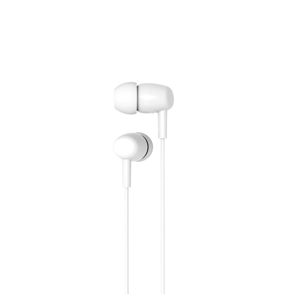Căști in-ear cu fir XO EP50 alb – vedere frontală